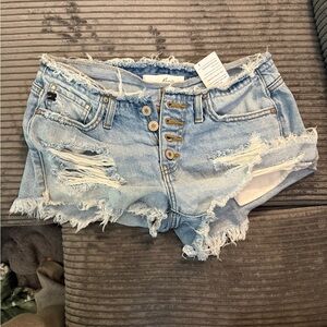 KanCan Blue Jean Shorts Distressed Frayed Hem